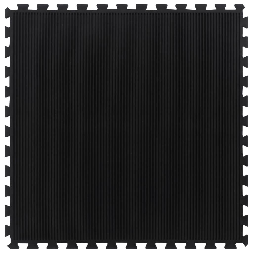 Rubber Floor Tile Black 12 Mm 100X100 Cm