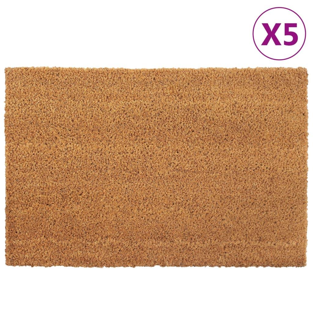 Door Mats 5 Pcs Natural 40X60 Cm Tufted Coir