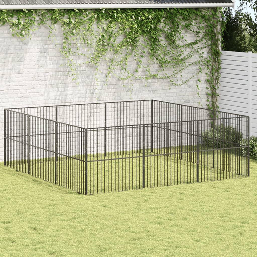 Trendyproduct.co.uk Dog Playpen 20 Panels Black Galvanised Steel vidaXL Animals & Pet Supplies Animals & Pet Supplies > Pet Supplies > Dog Supplies > Dog Houses Black Dog Houses Dog Supplies parcel Pet Supplies vidaXL