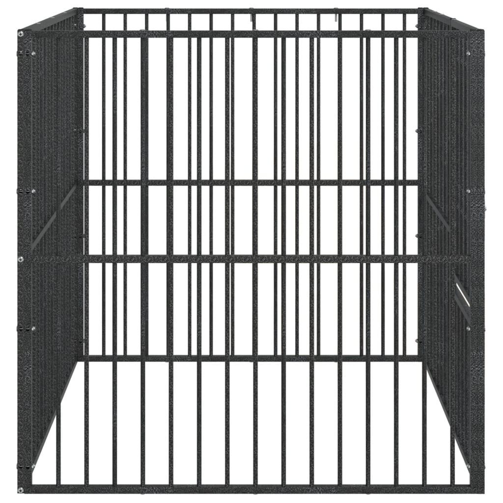 Trendyproduct.co.uk Dog Playpen 4 Panel Black Galvanised Steel vidaXL Animals & Pet Supplies Animals & Pet Supplies > Pet Supplies > Dog Supplies > Dog Houses Black Dog Houses Dog Supplies parcel Pet Supplies vidaXL