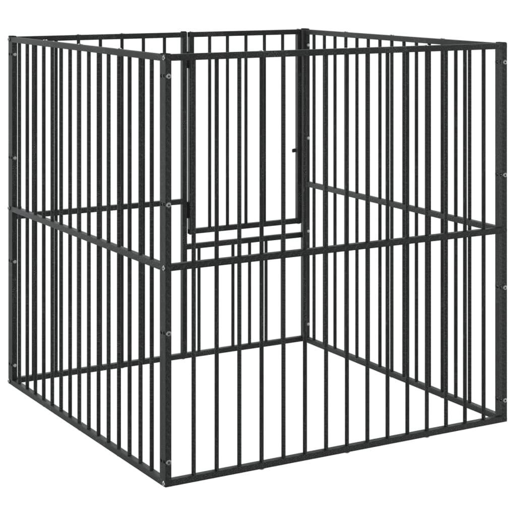 Trendyproduct.co.uk Dog Playpen 4 Panel Black Galvanised Steel vidaXL Animals & Pet Supplies Animals & Pet Supplies > Pet Supplies > Dog Supplies > Dog Houses Black Dog Houses Dog Supplies parcel Pet Supplies vidaXL