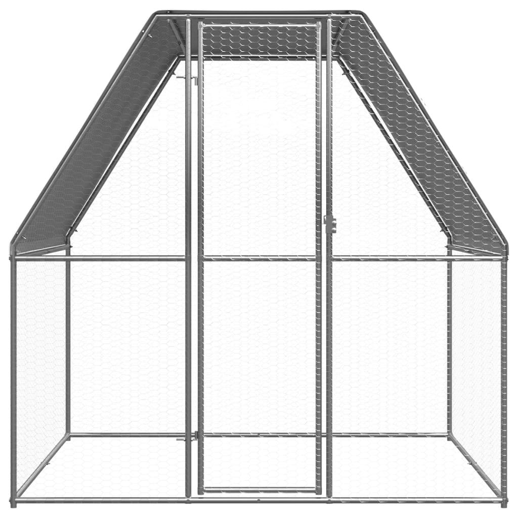 Chicken Cage Silver And Grey 2X2X2 M Galvanised Steel