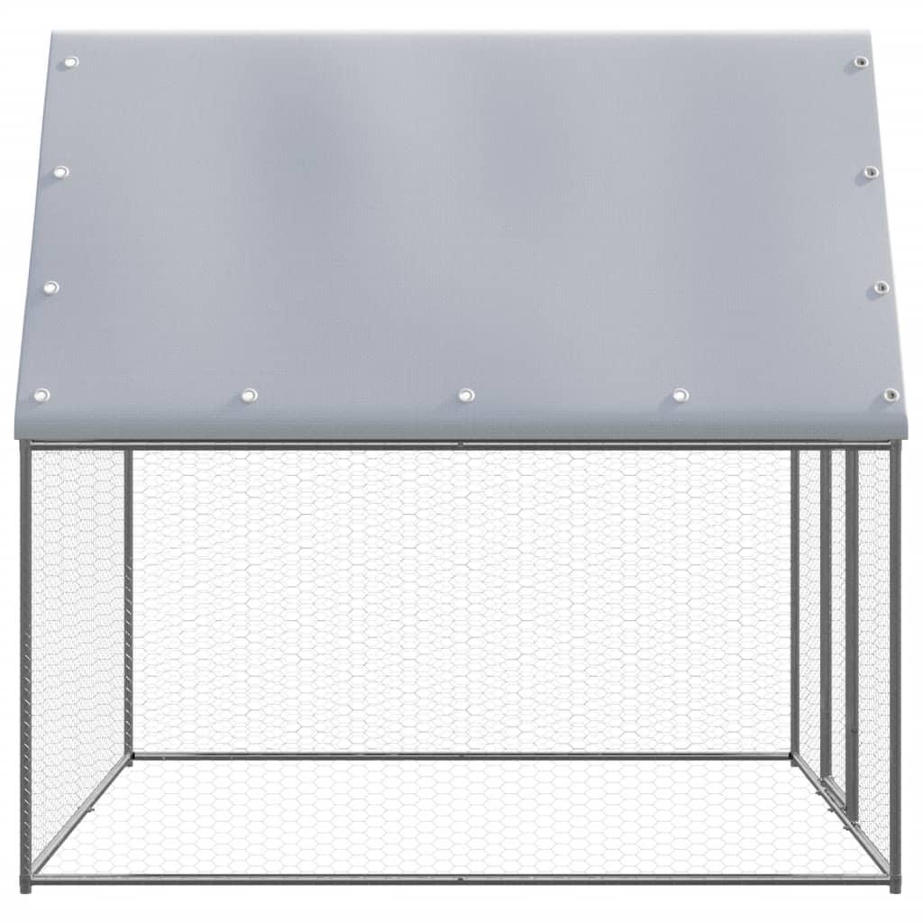 Chicken Cage Silver And Grey 2X2X2 M Galvanised Steel