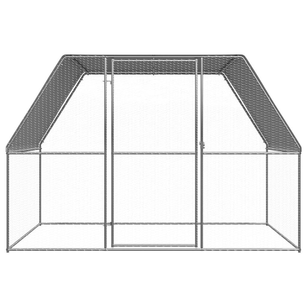 Chicken Cage Silver And Grey 3X2X2 M Galvanised Steel