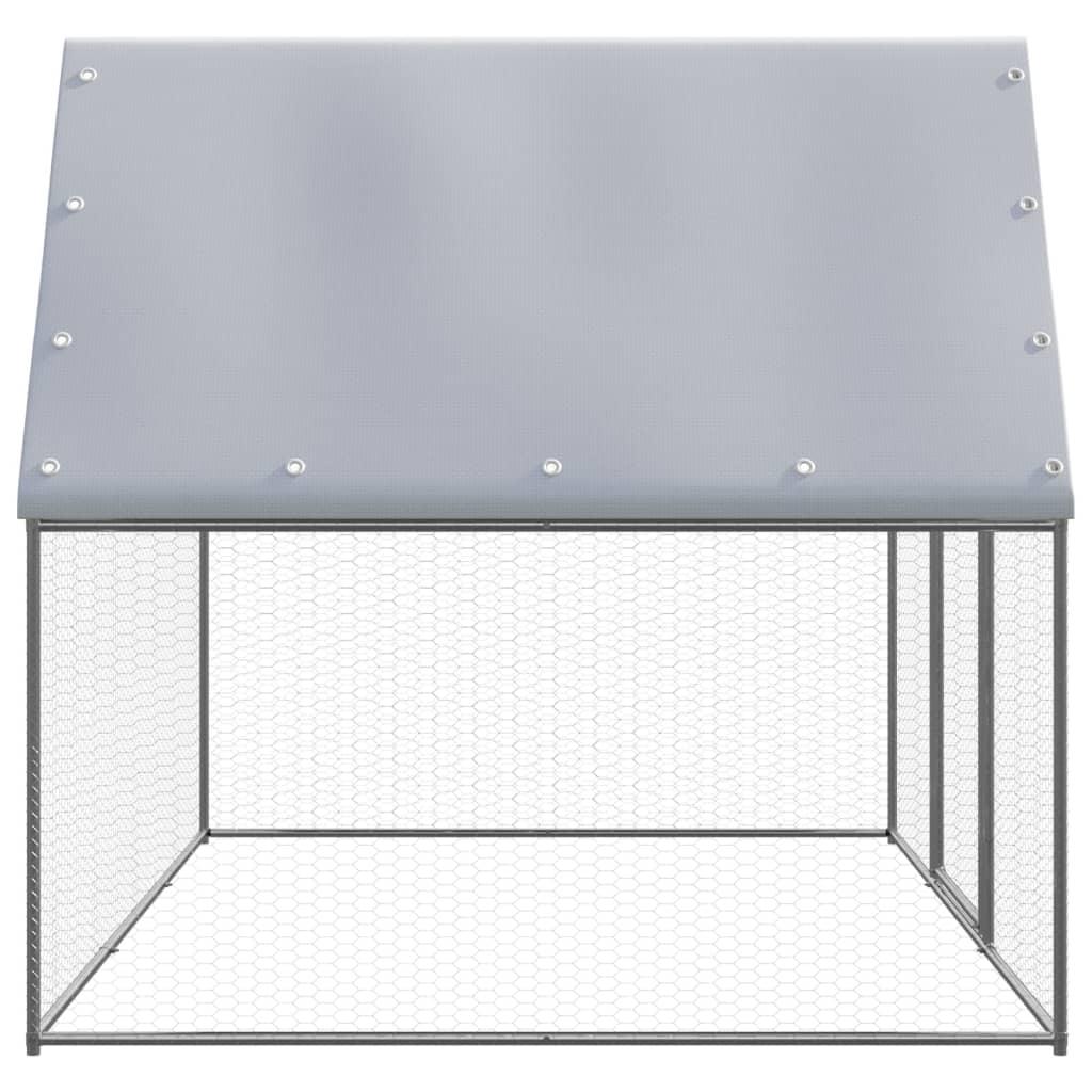 Chicken Cage Silver And Grey 3X2X2 M Galvanised Steel