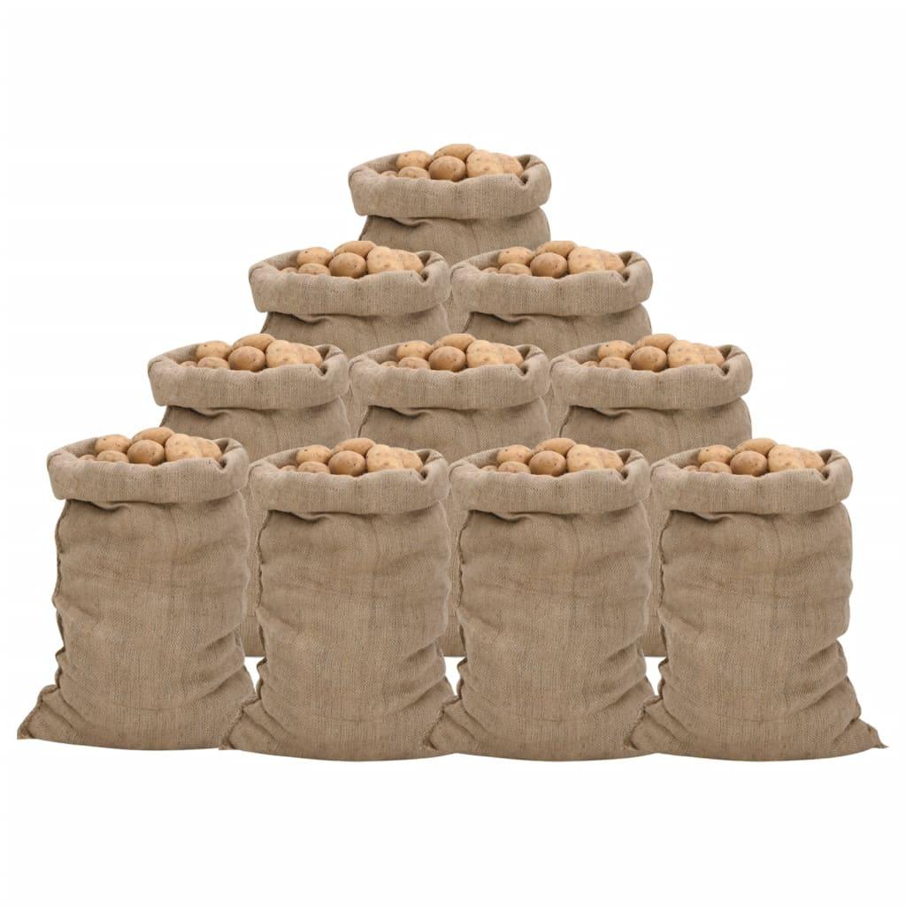 Jute Sacks 30 Pcs 100% Jute 340 Gsm