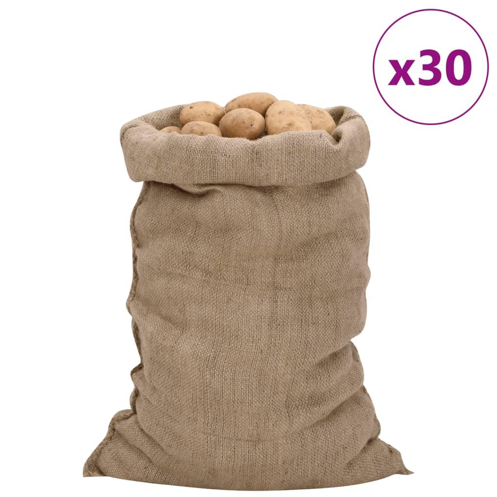 Jute Sacks 30 Pcs 100% Jute 340 Gsm