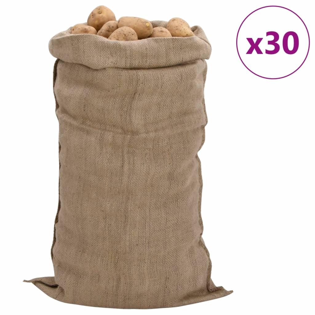 Jute Sacks 30 Pcs 100% Jute 340 Gsm