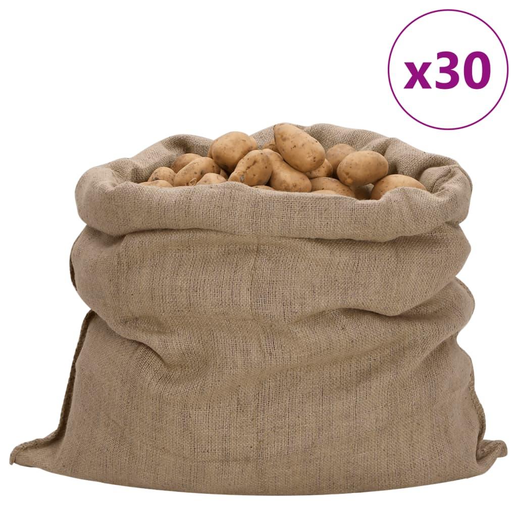 Jute Sacks 30 Pcs 100% Jute 340 Gsm