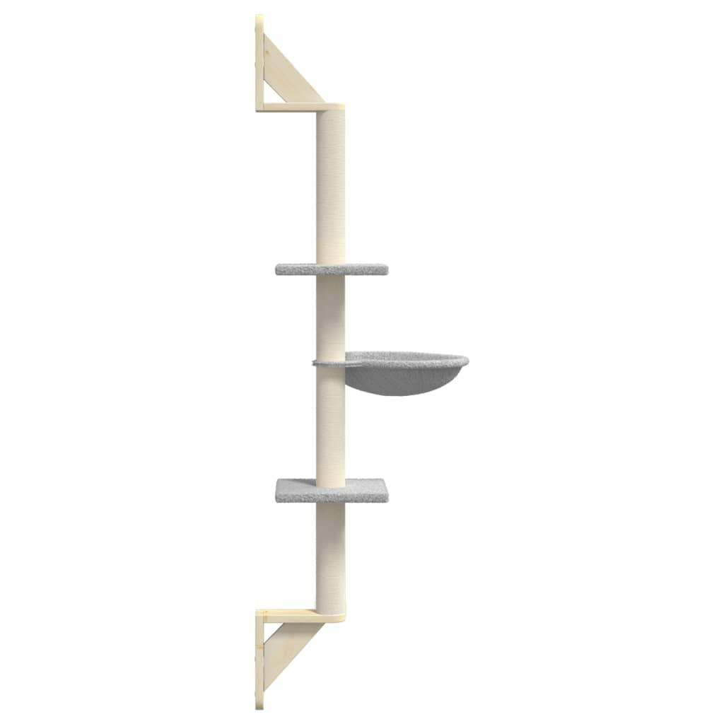 Trendyproduct.co.uk Wall-Mounted Cat Tree With Scratching Post 142.5 Cm vidaXL Animals & Pet Supplies Animals & Pet Supplies > Pet Supplies > Cat Supplies > Cat Furniture Cat Furniture Cat Supplies Grey parcel Pet Supplies vidaXL