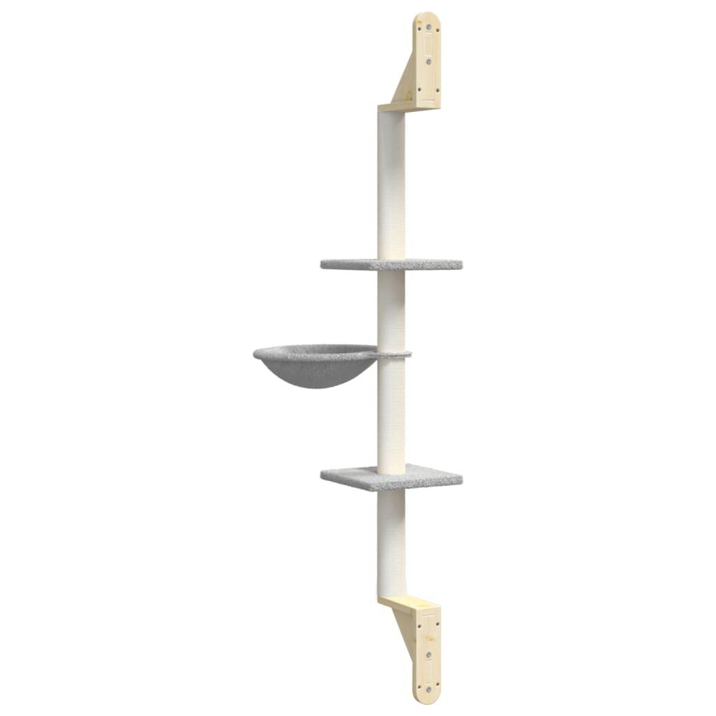 Trendyproduct.co.uk Wall-Mounted Cat Tree With Scratching Post 142.5 Cm vidaXL Animals & Pet Supplies Animals & Pet Supplies > Pet Supplies > Cat Supplies > Cat Furniture Cat Furniture Cat Supplies Grey parcel Pet Supplies vidaXL