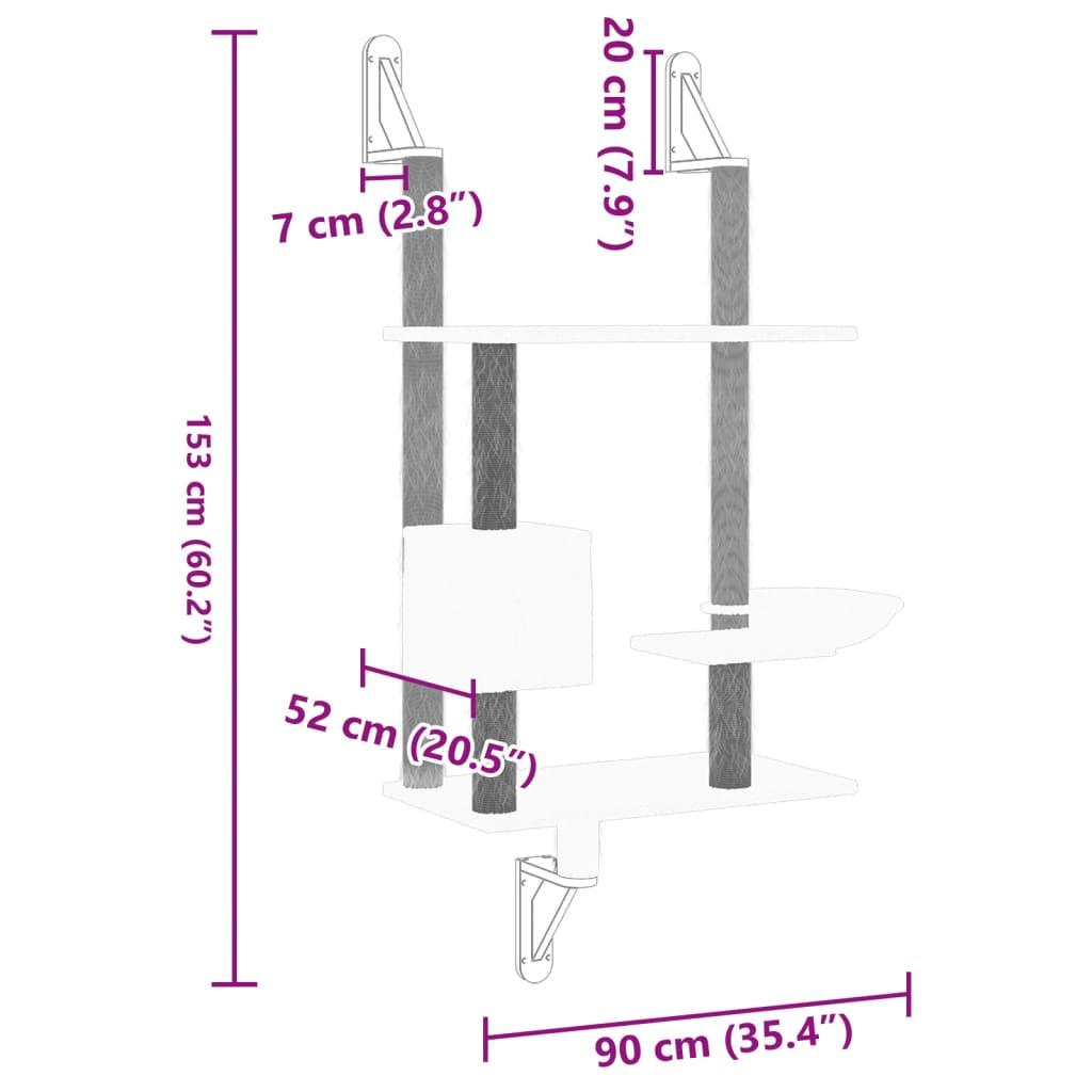 Trendyproduct.co.uk Wall-Mounted Cat Tree With Scratching Post 153 Cm vidaXL Animals & Pet Supplies Animals & Pet Supplies > Pet Supplies > Cat Supplies > Cat Furniture Cat Furniture Cat Supplies Cream parcel Pet Supplies vidaXL