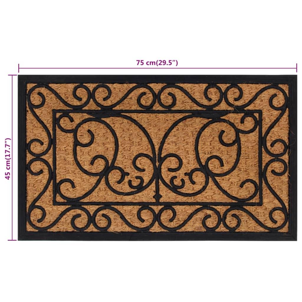 Door Mat Rectangular 45X75 Cm Rubber And Coir