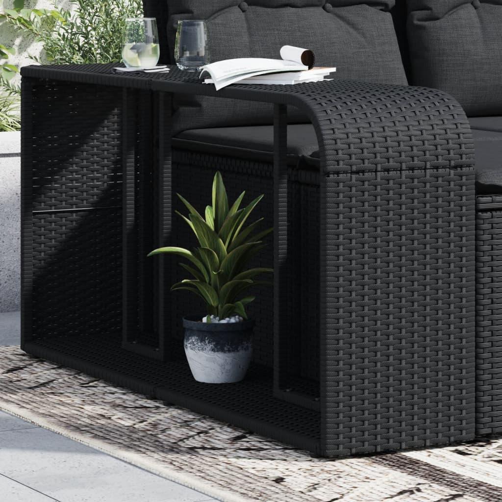 Storage Shelves 2 Pcs Black Poly Rattan