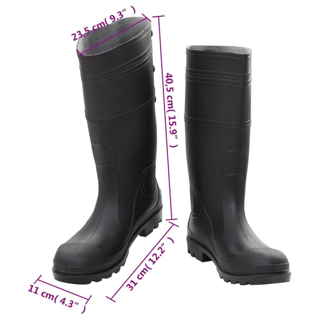 Rain Boots Black Size 45 Pvc