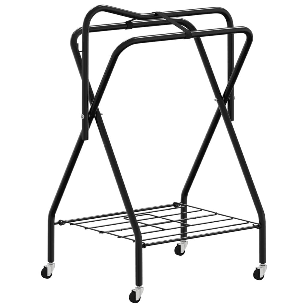 Saddle Rack Foldable Freestanding Black Iron