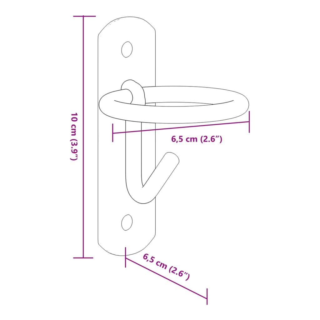 Bucket Hooks 3 Pcs Wall Mounted Silver Galvanised Steel