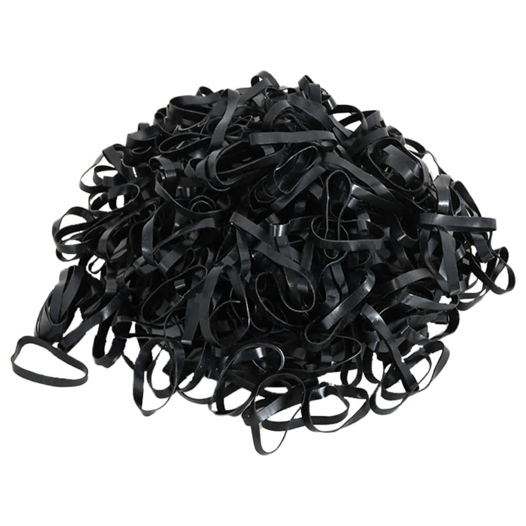 Braiding Bands For Horse 500 Pcs Black Silicone