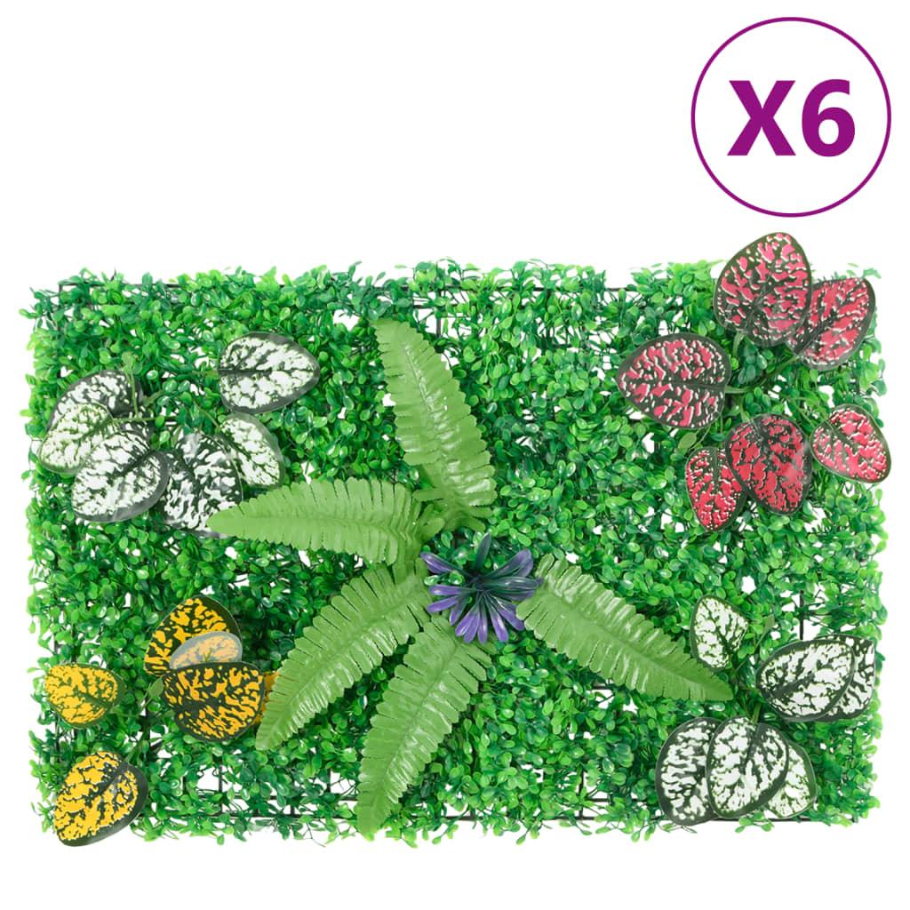   Artificial Plant Fence 6 Pcs Green 40X60 Cm