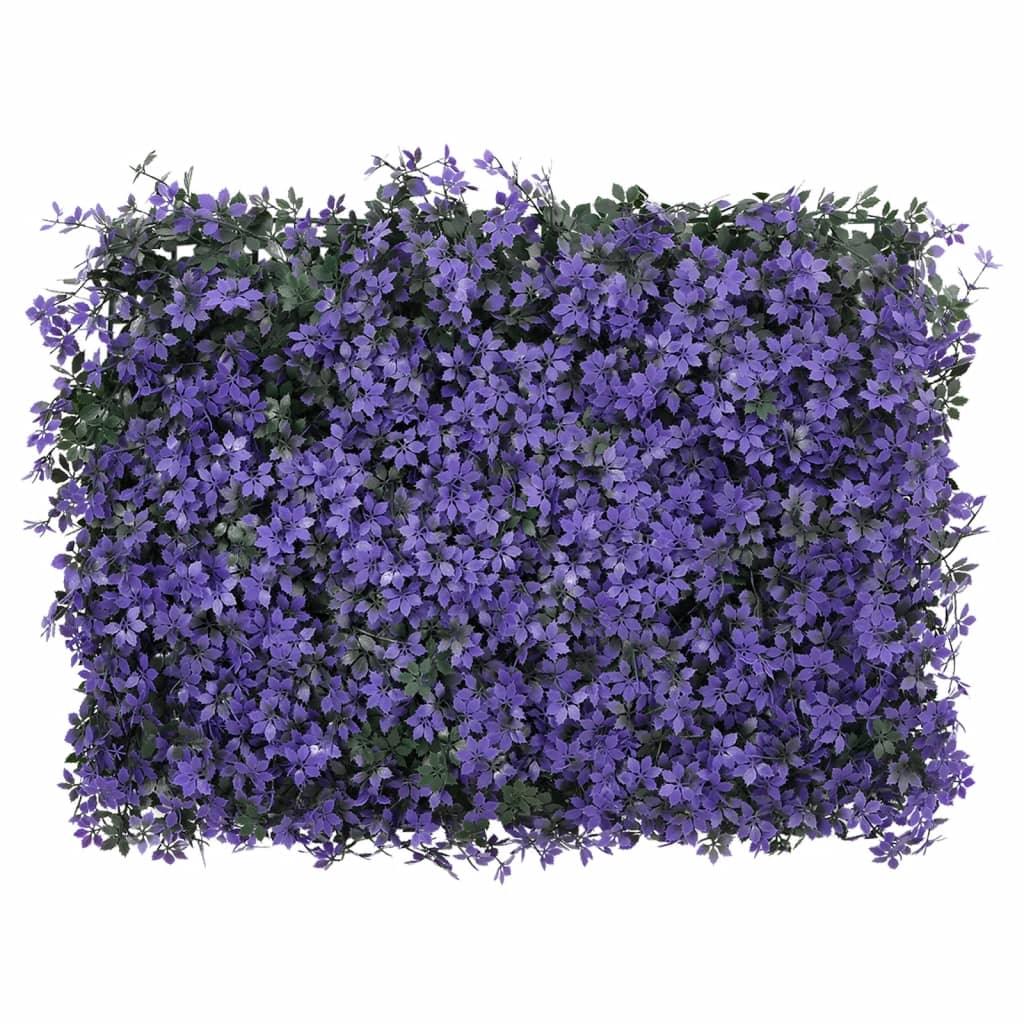   Artificial Leaf Fence 24 Pcs Purple 40X60 Cm