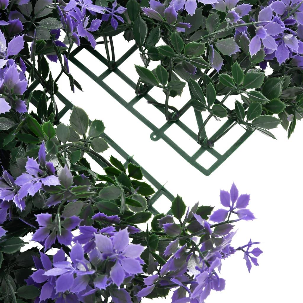   Artificial Leaf Fence 24 Pcs Purple 40X60 Cm