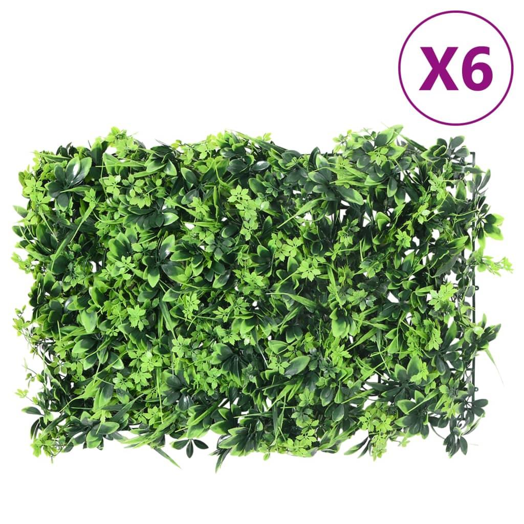   Artificial Leaf Fence 6 Pcs Green 40X60 Cm