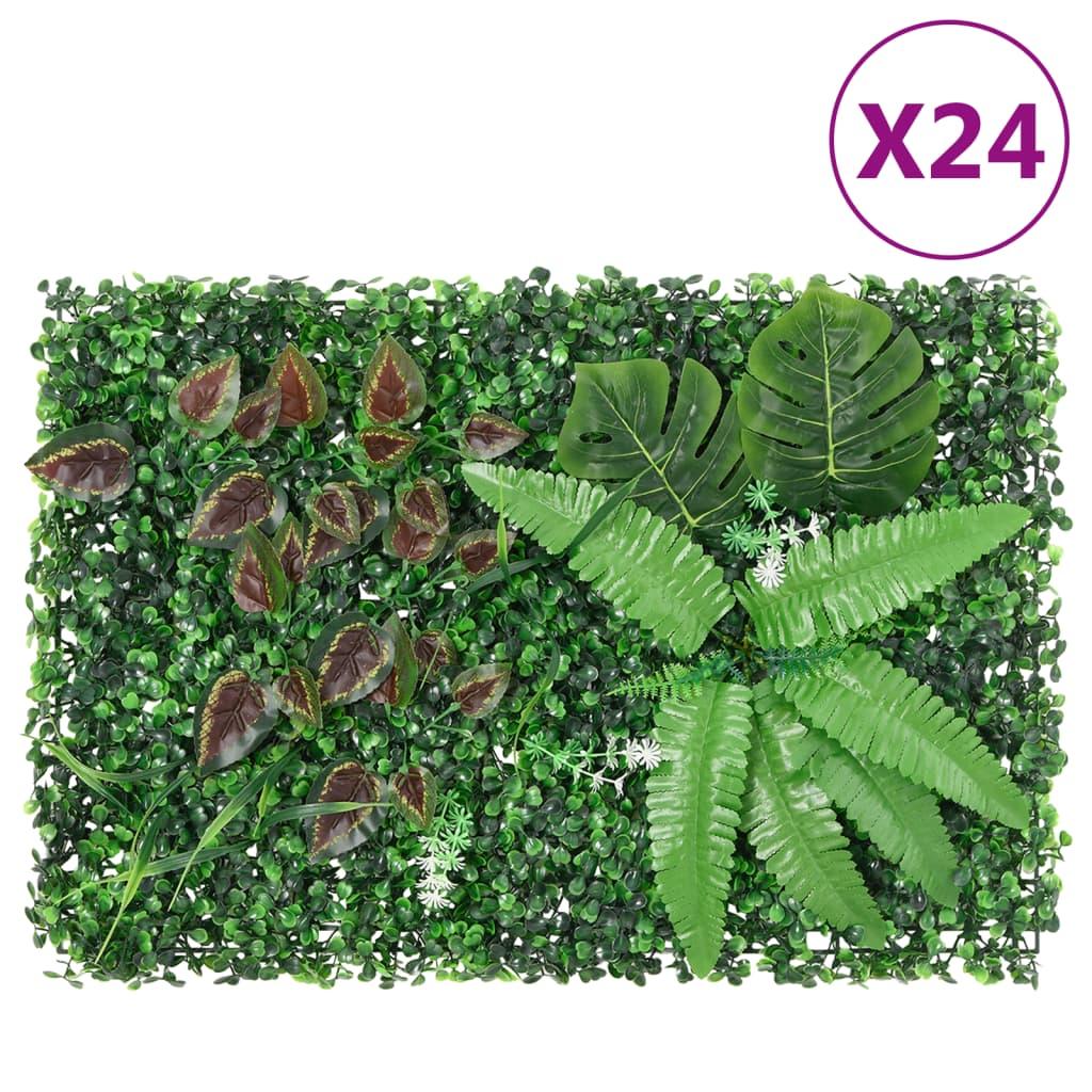   Artificial Plant Fence 6 Pcs Green 40X60 Cm