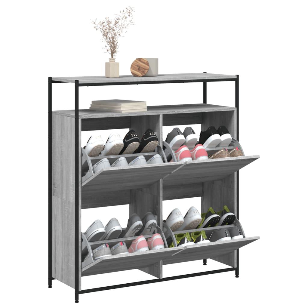 Shoe Cabinet With 4 Flip-Drawers