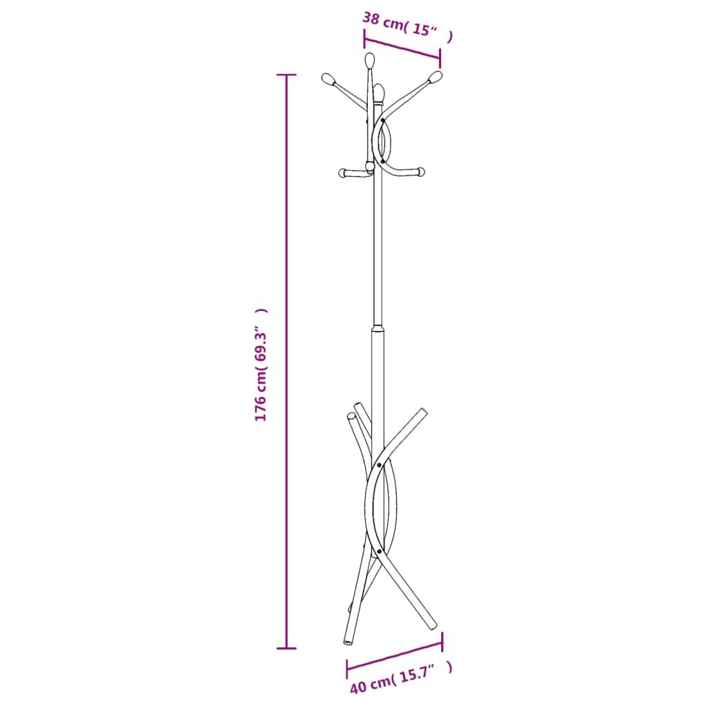 Coat Stand 176 Cm Powder-Coated Iron