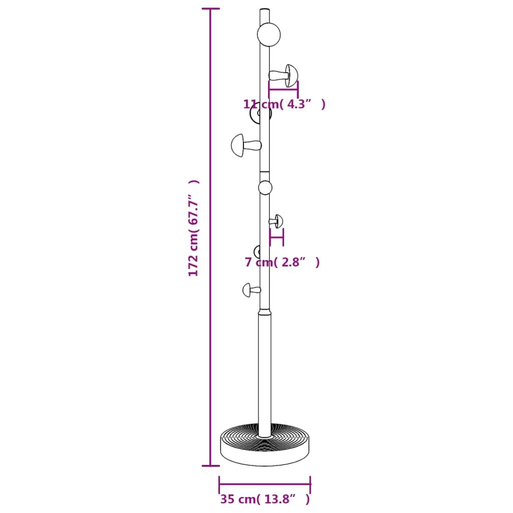 Coat Stand 172 Cm Powder-Coated Iron