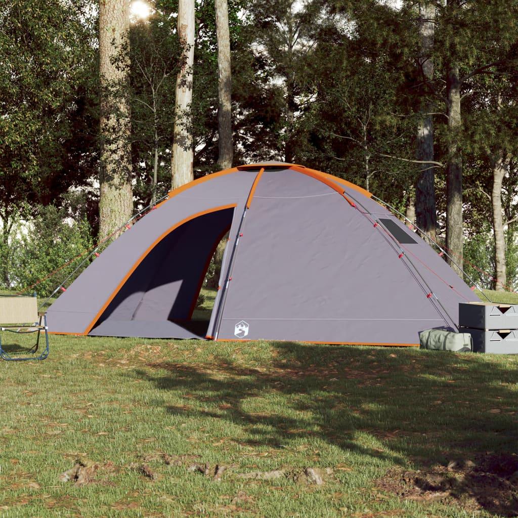 Camping Tent 8-Person Orange Waterproof