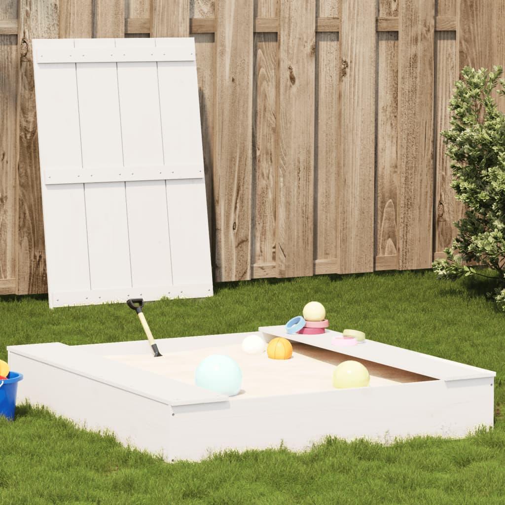 Sandpit With Cover 111X111X19.5 Cm Solid Wood Douglas