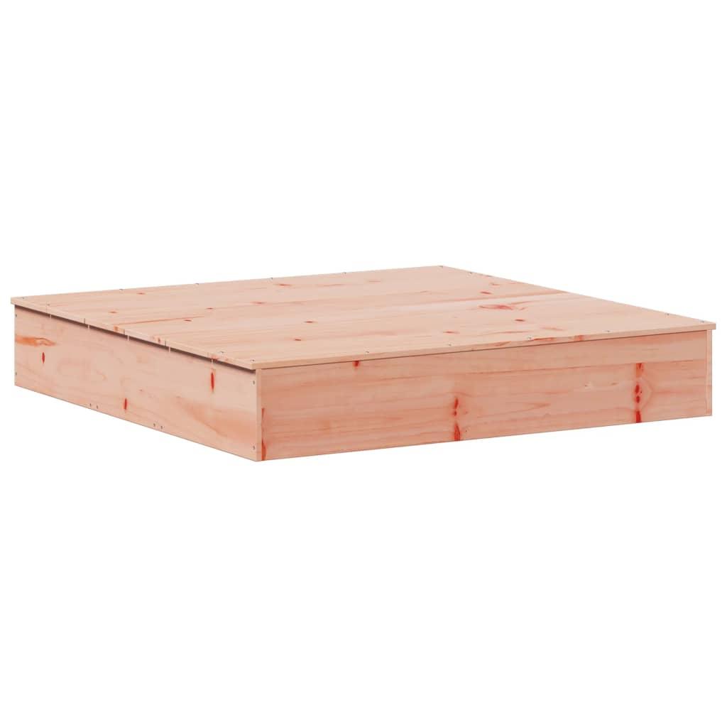 Sandpit With Cover 111X111X19.5 Cm Solid Wood Douglas