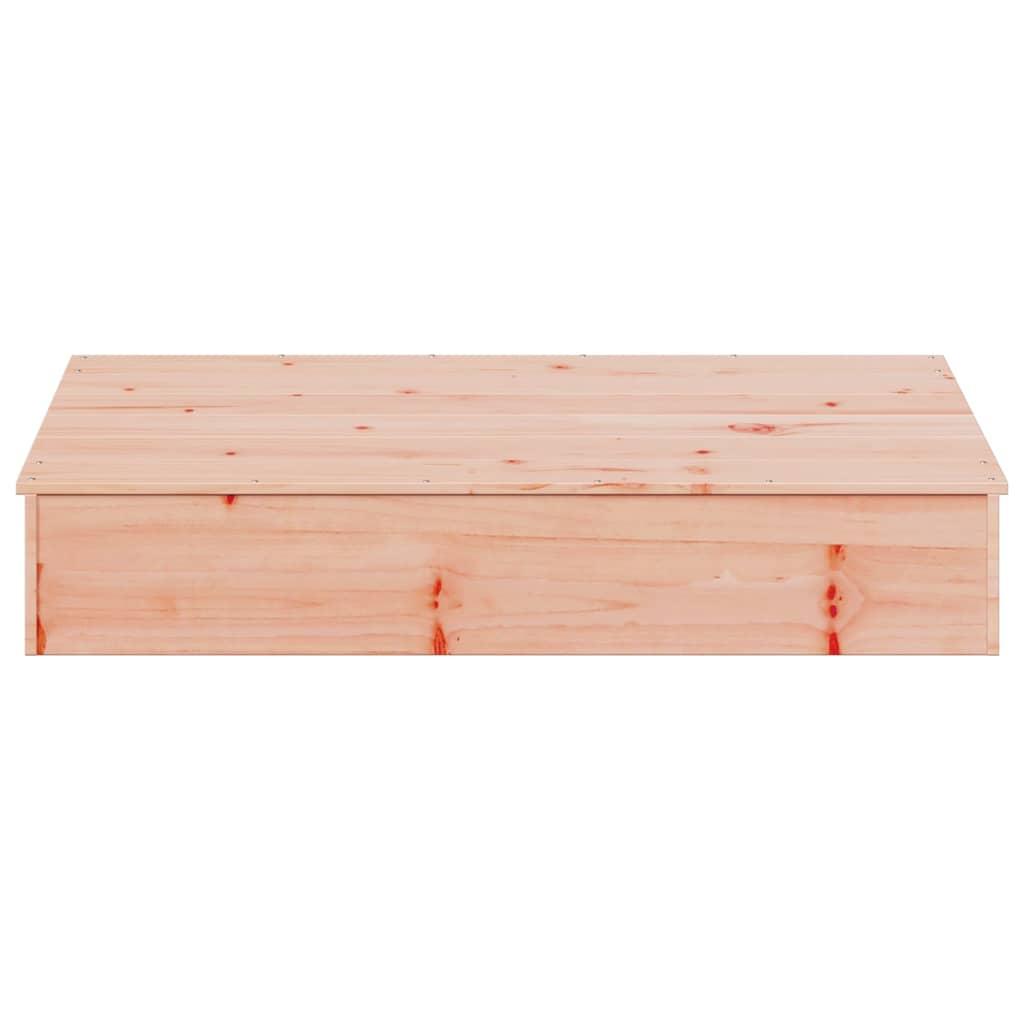 Sandpit With Cover 111X111X19.5 Cm Solid Wood Douglas