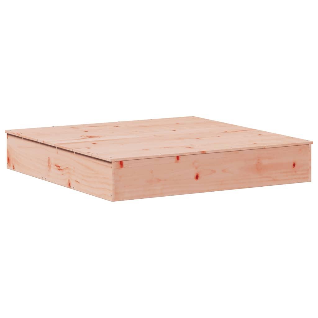 Sandpit With Cover 111X111X19.5 Cm Solid Wood Douglas