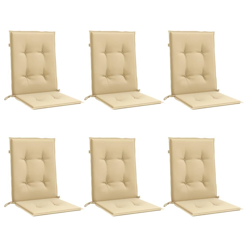 Lowback Chair Cushions 6 Pcs Fabric