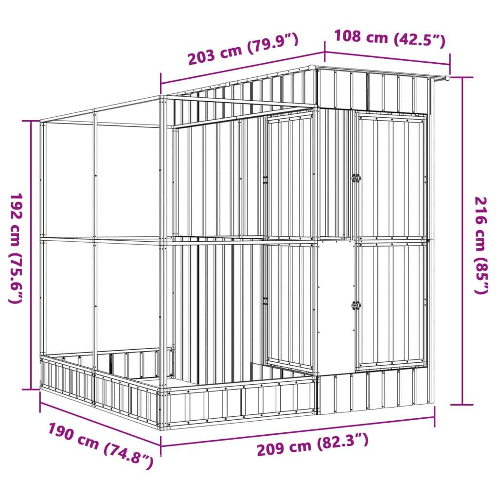 Aviary With Extension Silver Steel