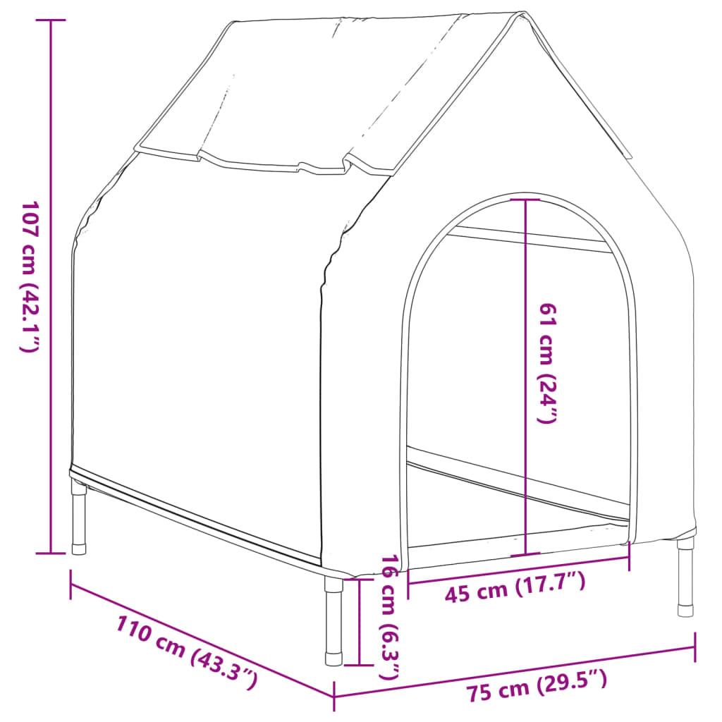 Trendyproduct.co.uk Dog House Light Grey Oxford Fabric And Steel vidaXL Animals & Pet Supplies Animals & Pet Supplies > Pet Supplies > Dog Supplies > Dog Houses Dog Houses Dog Supplies Grey parcel Pet Supplies vidaXL