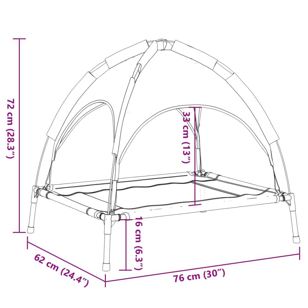 Trendyproduct.co.uk Dog Bed With Canopy Anthracite Oxford Fabric And Steel vidaXL Animals & Pet Supplies Animals & Pet Supplies > Pet Supplies > Dog Supplies > Dog Beds Anthracite Dog Beds Dog Supplies parcel Pet Supplies vidaXL