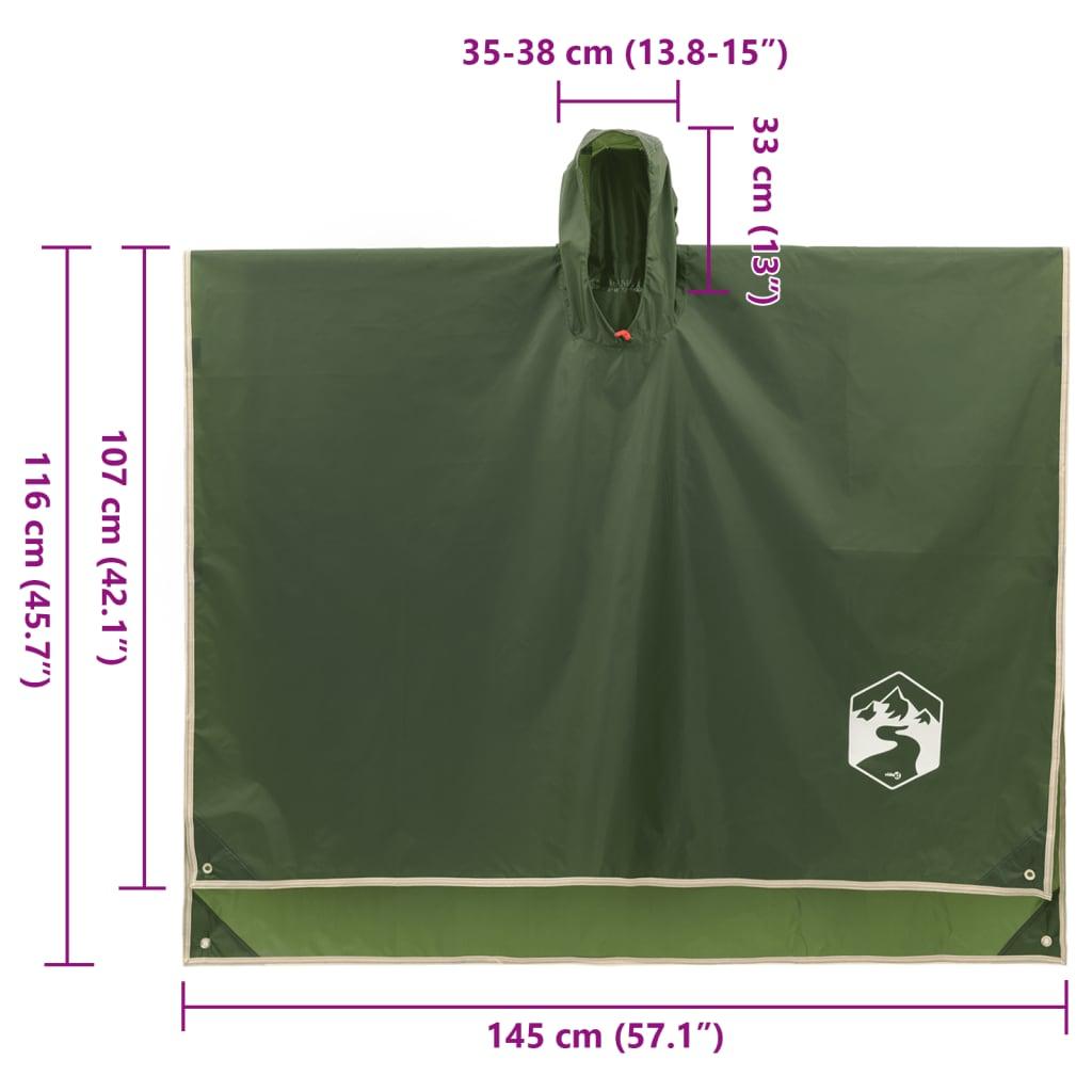 Rain Poncho With Hood 2-In-1 Design 223X145 Cm