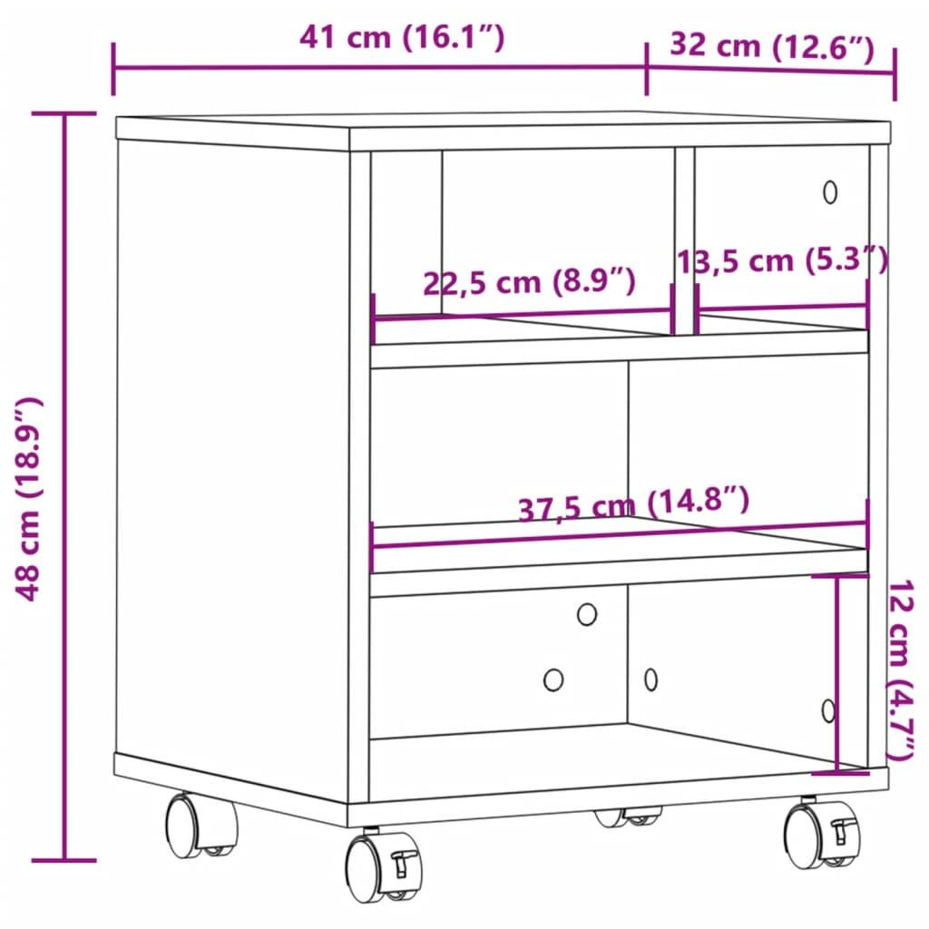 Printer Stand With Wheels 41X32X48 Cm