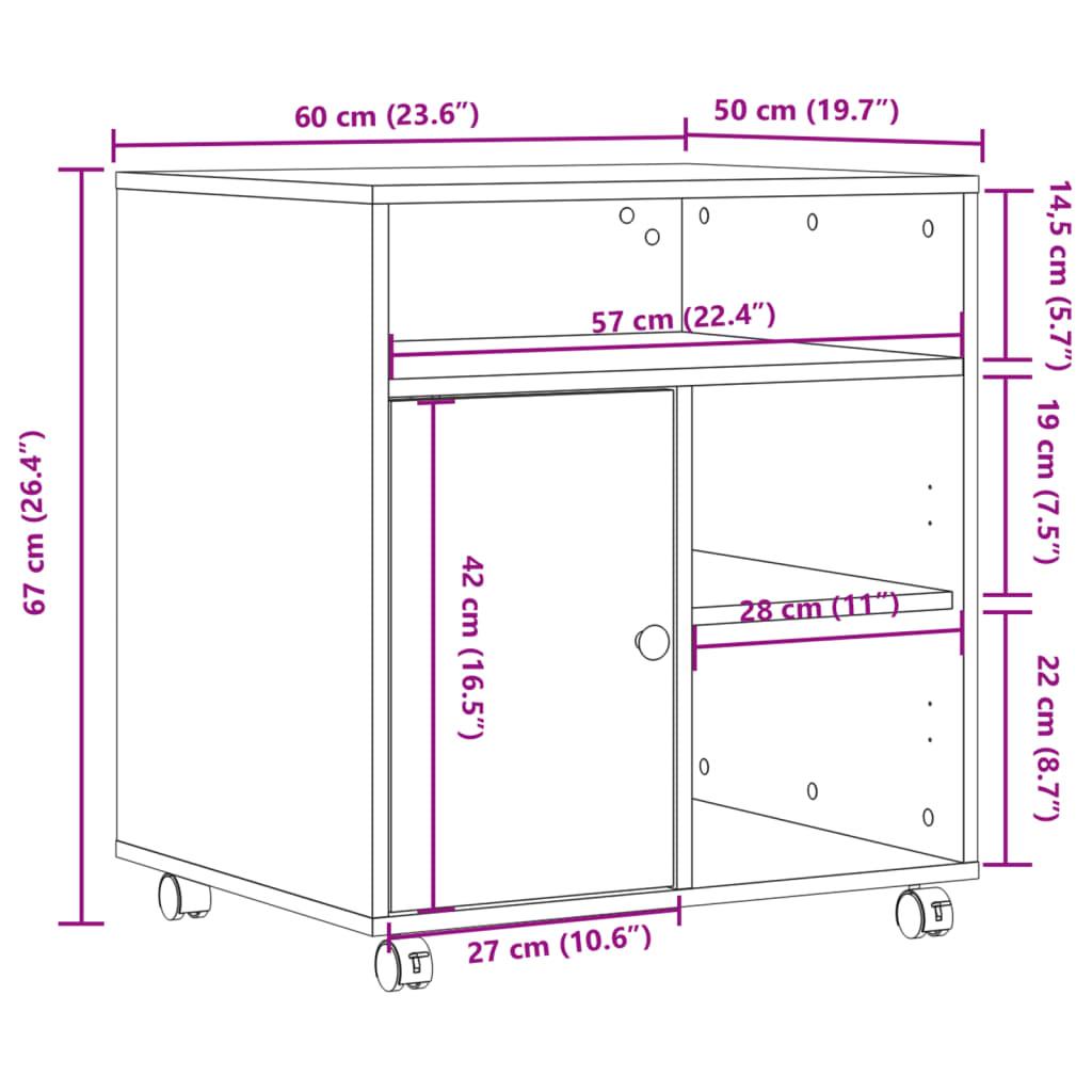 Printer Stand With Wheels 60X50X67 Cm