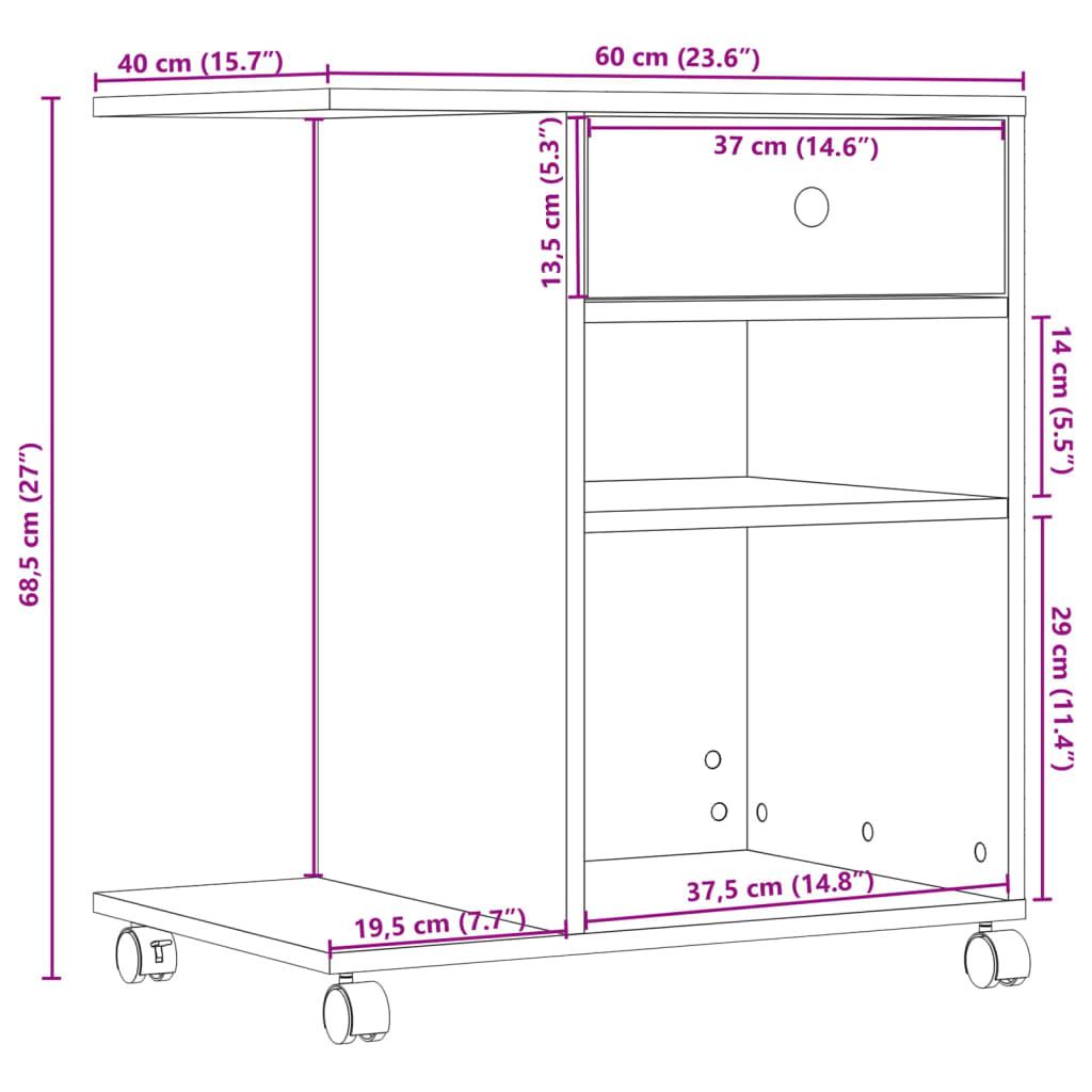 Printer Stand With Wheels 60X40X68.5 Cm