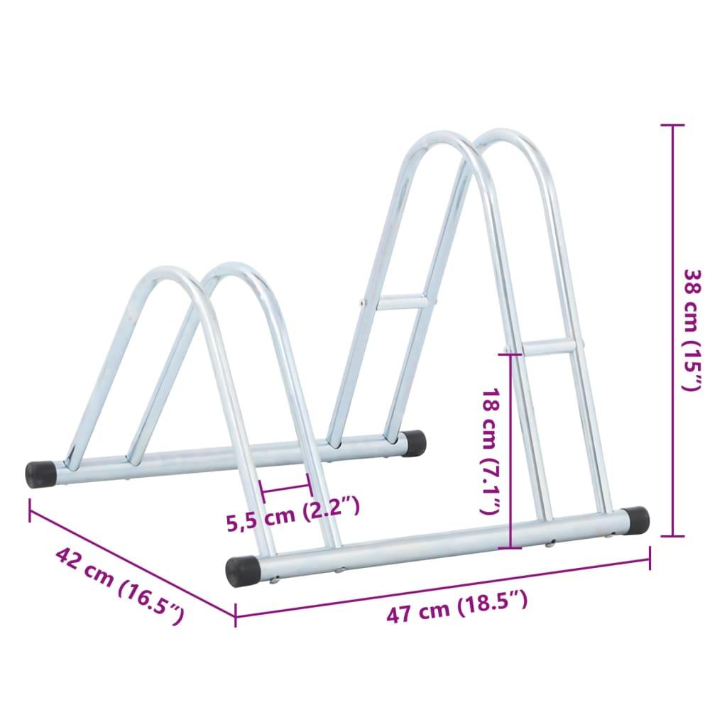 Bicycle Stand For 2 Bikes Floor Freestanding Galvanised Steel