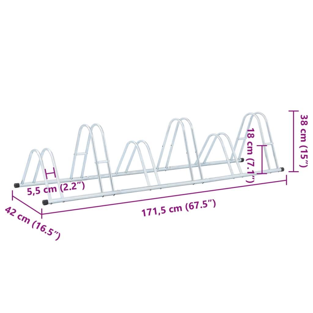 Bicycle Stand For 6 Bikes Floor Freestanding Galvanised Steel