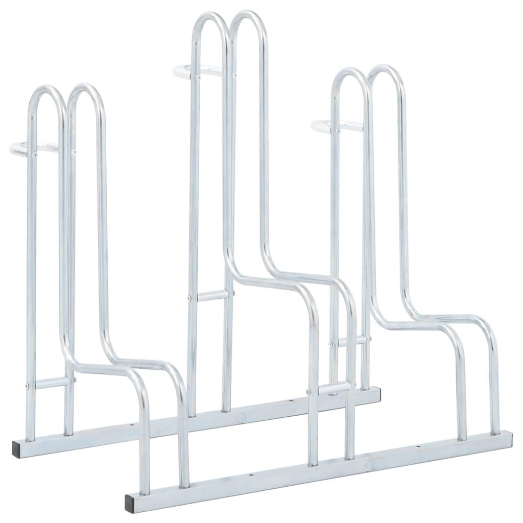 Bicycle Stand For 3 Bikes Floor Freestanding Galvanised Steel