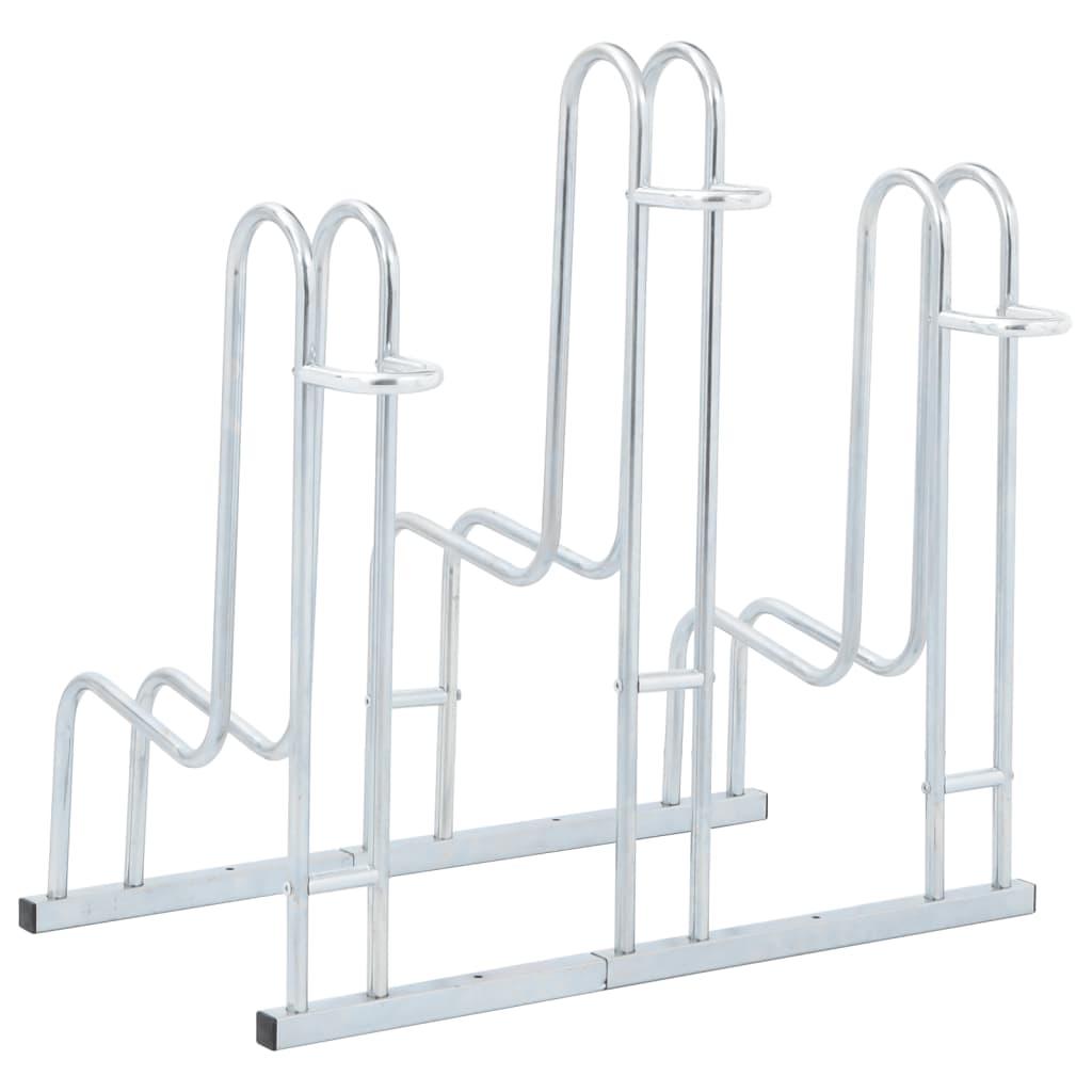 Bicycle Stand For 3 Bikes Floor Freestanding Galvanised Steel