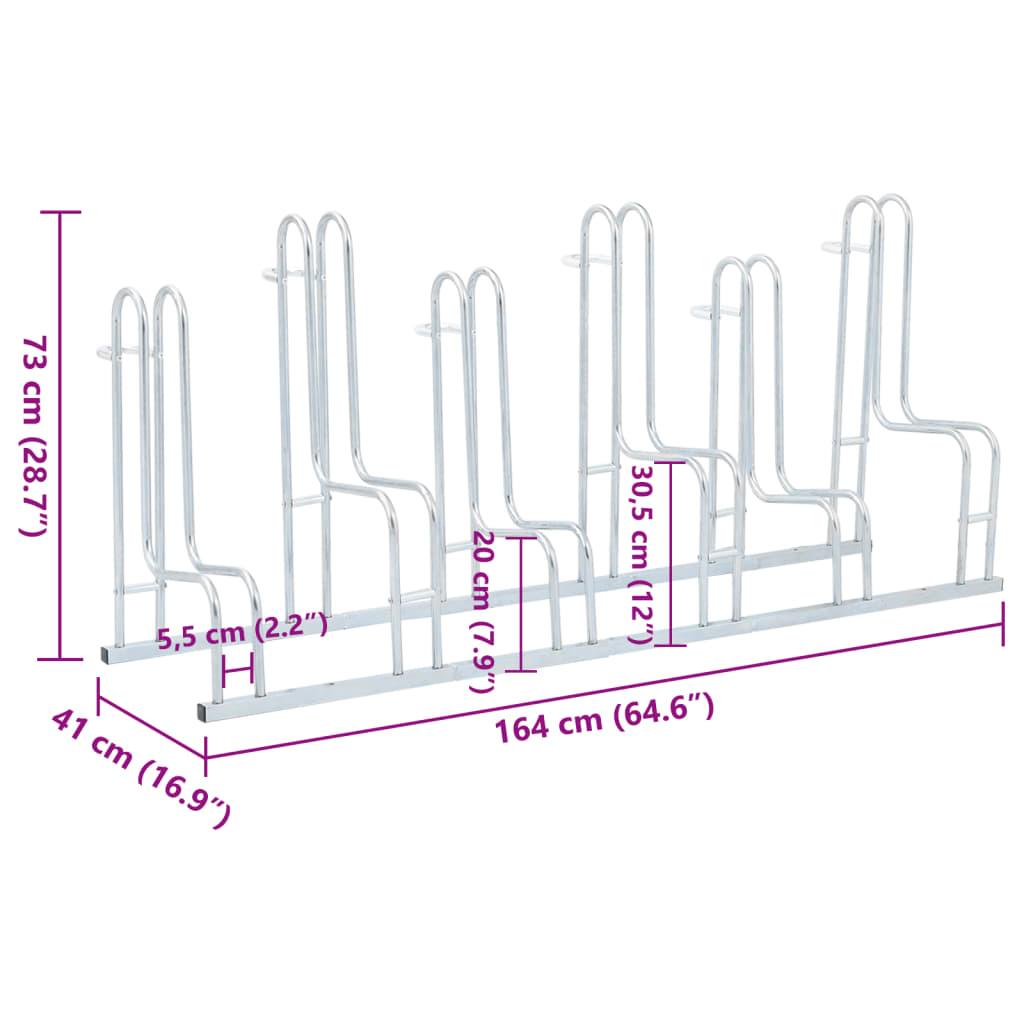 Bicycle Stand For 6 Bikes Floor Freestanding Galvanised Steel