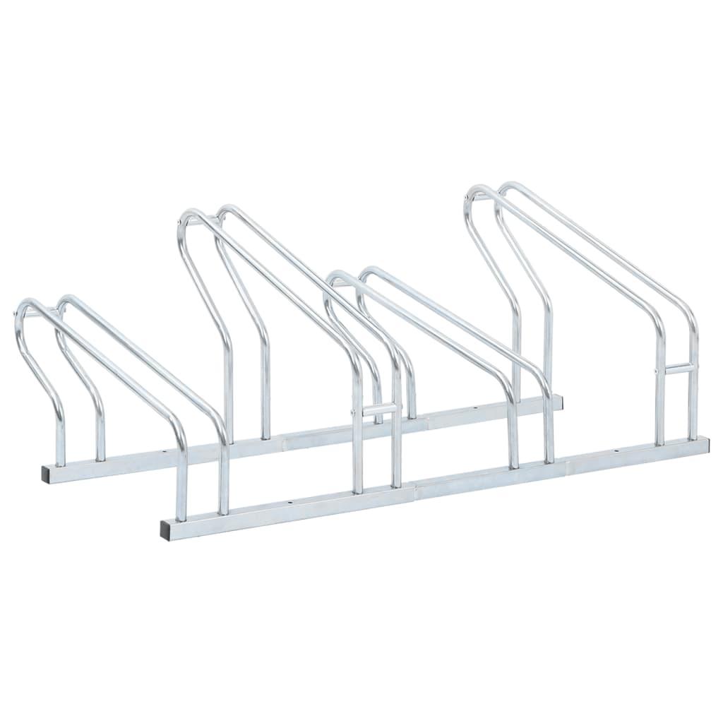 Bicycle Stand For 4 Bikes Floor Freestanding Galvanised Steel