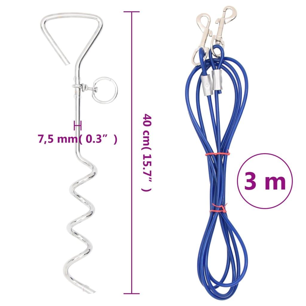 Dog Tie Out Cable With Ground Stake